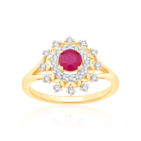 Diamond ladies multi stone solitaire Ring